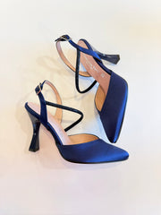 CHARLOTTE PARIS - SLINGBACK IN RASO BLU