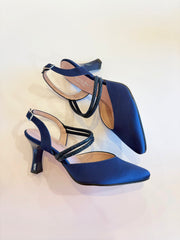CHARLOTTE PARIS - SLINGBACK IN RASO BLU